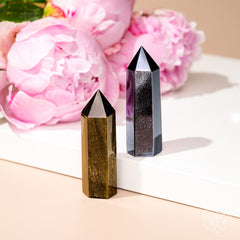 The Upper Hand – Gold & Silver Sheen Obsidian Points