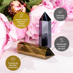 The Upper Hand – Gold & Silver Sheen Obsidian Points