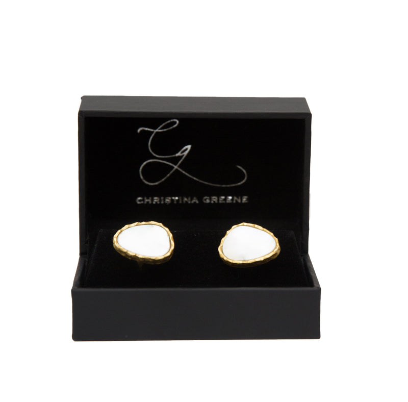 Men's Cufflinks Set - Pearl